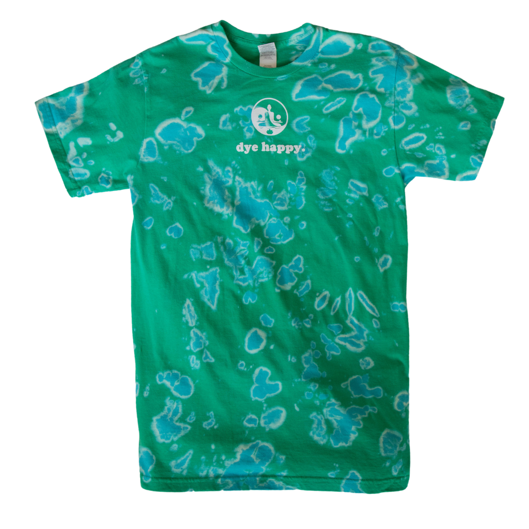 Reverse tie dye green shirt sale