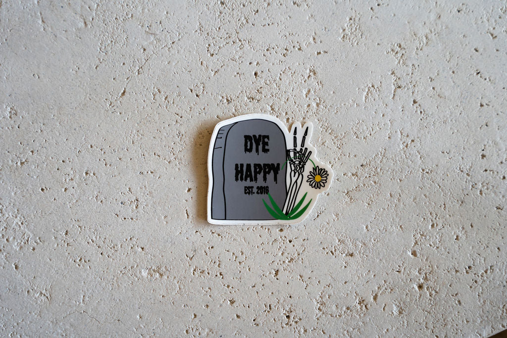 Dye Happy Tombstone Sticker